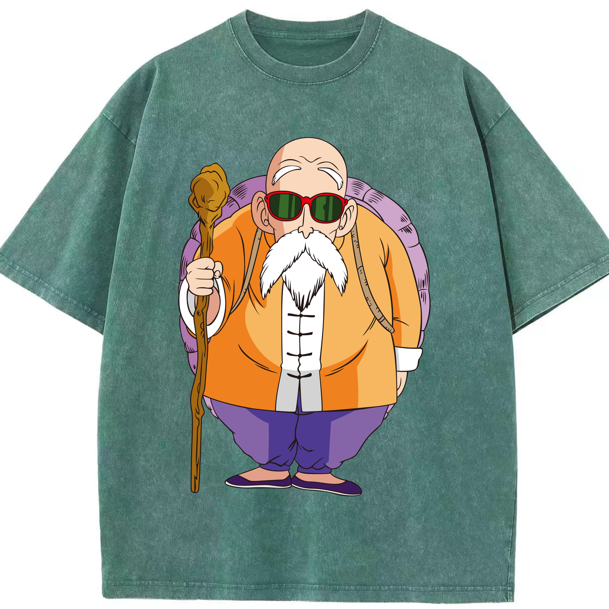 （画像用） ドラゴンボール 亀仙人（かめせんにん） DRAGON BALL Master Roshi Kame Sennin 綿100% ヴィンテージ風 半袖Tシャツ（フロントプリント）